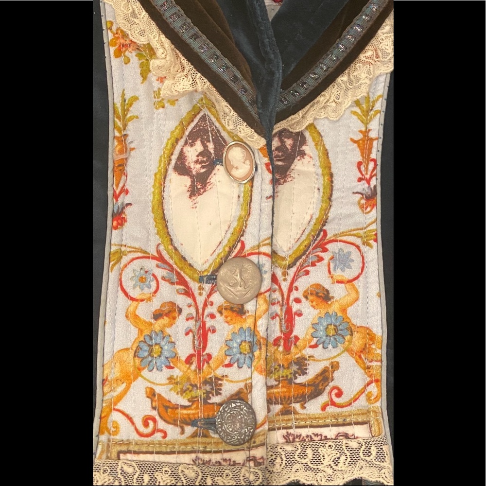 JOTTUM Rembrandt Prussian Blue Velvet Bellini Coat size 10 Y - Picture 12 of 16